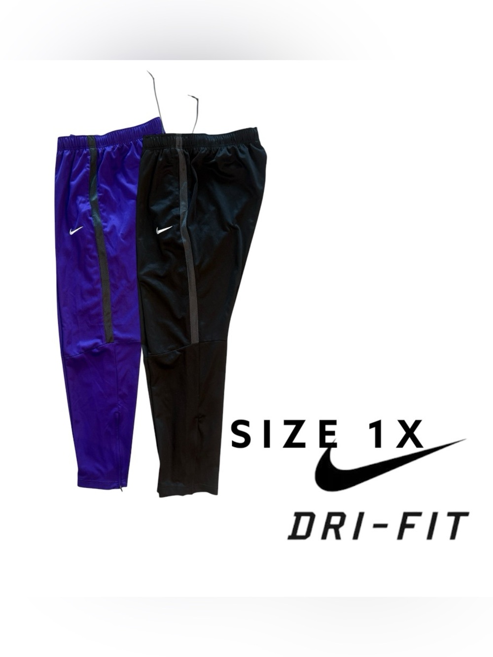 Nike Dri Fit Basketball Warm Up Showtime Sweatpants Bundle X-Large Purple/Black